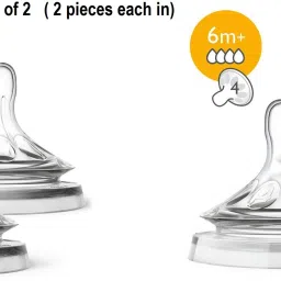 philips avent NATURAL TEATS SET OF 4 PIECE NIPPLE Fast Flow Nipple (Pack of 2) Fast Flow Nipple image 3