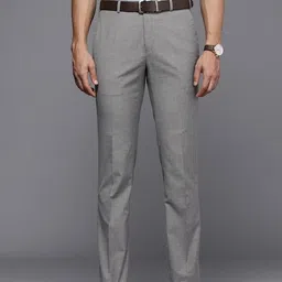 raymond Men Slim Fit Grey Viscose Rayon Trousers-picture-10