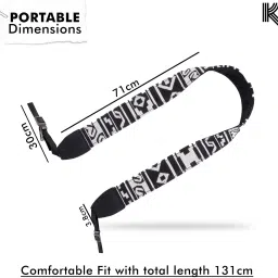 KRAPTICK Wolven Pattern Canvas Camera Neck Shoulder Strap Belt Compatible with All DSLR/SLR (Black White, Blocks Pattern) Strap image 4