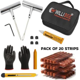 9 in 1 Universal Heavy Duty Steel Puncher Kit for Car, Bike, SUV, & Motorcycle Tubeless Tyre Puncture Repair Kit-image-31