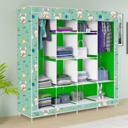 12 Layer 3 Door Printed PP Collapsible Wardrobe-image-5