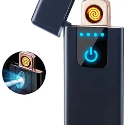Smart Fingerprint Sensor Lighter Flameless Windproof Lighter Double Side Cigarette Ignition Lighter USB Rechargeable Lighter Best Gift for Your Friend, Family Pocket Lighter-2