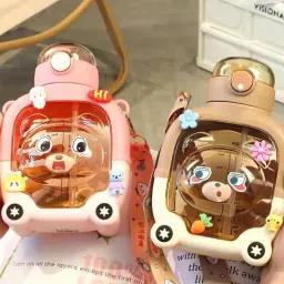 Cartoon-Printed Designer Teddy: Perfect 1L Anti-Leak Gift for Kids 1000 ml-image-1