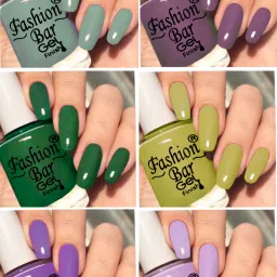 New Gloss Gel High Shine Nail Polish Pack of 6PC F667 Multicolor-1