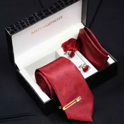 MUTAQINOTI Silk Cufflink & Tie Pin Set-image-91