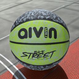 Back Street Basketball, Rubber Mould, All Surface, 8 Panel, (Green/Black) Size7 Basketball - Size: 7-48