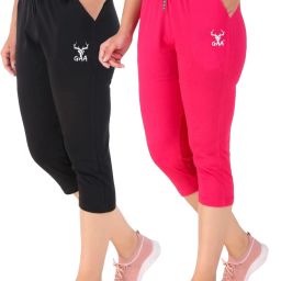 Sporty Women’s Capri Leggings Perfect for Workouts & Outdoor Fun Women Black, Pink Capri-image-31