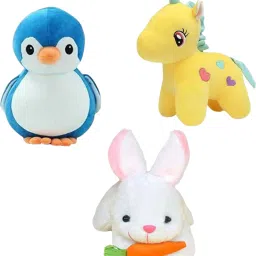 Cute and lovely soft toy set of 3 for kids ( Penguin, Unicorn, Rabbit) /soft toys for kids, birthday and other special occasions.- 25 cm-2