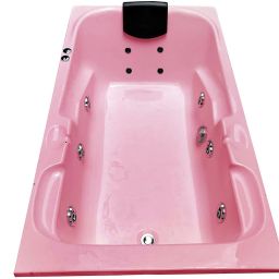 Euro Acrylic 5.5 Feet Massage with Jacuzzi and Back Massager - Pink Free-standing Bathtub-image-28