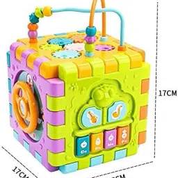 joy maker Activity Cube 6 in 1 Educational Activity Toy with Shapes Sorter Musical Piano image 5