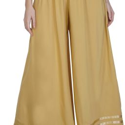 Women Loose Fit Beige Viscose Rayon Trousers-image-27