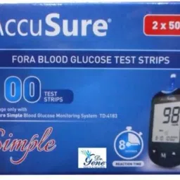 AccuSure SIMPLE 100 Glucometer Strips-28
