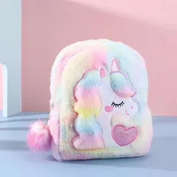 toyprofessor Unicorn Fur Sling Bag for Girls Backpack-picture-0