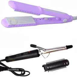 MARSELITE Combo Hair Curler and Hair Crimper For Girls I Salon Like Finish at Home Personal Care Appliance Combo-image-53