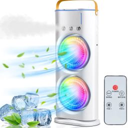 FANOX Rechargeable 4000mAh Desk Fan, Portable USB-Powered Table Fan 3 Blade Led light Cooling Mini Fan for Indoor, Outdoor USB Fan-40