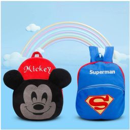 Small 14 L Backpack School Backpack Mickey & SperMan Cartoon Baby Boy/Girl Plush Bag (Pink 11L)-image-98