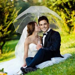 Clear Dome Umbrella with White Hook Handle – Windproof & Lightweight Umbrella-image-28