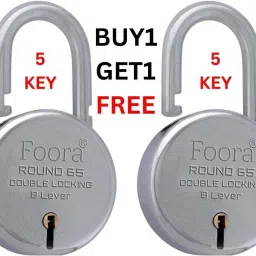 Lock with 5 Key,Padlock Round 65mm, Finish, 8 Lever Padlock-23
