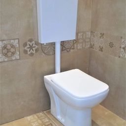 Floor Mounted European Water Closet/Western Toilet Commode/EWC P Trap Hydraulic Seat Cover- Premium Slim Dual Flush Tank Combo Western Commode Western Commode-24