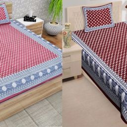 151 TC Cotton Single, Double Paisley Flat Bedsheet-image-79