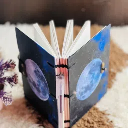 nizam handicraft Blue moon Printed Diary Notebook With Lock Clasp For Gift/Office A5 Diary 200 200 Pages image 4