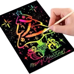 bm retail A4 Rainbow Art Scratch Paper Book Sheets with Stylus, COMBO Sketch Pad image 3