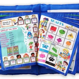 Polyester Fibre Alphanumeric, Animals, Fruits Baby Pillow Pack of 1 (Blue)-27