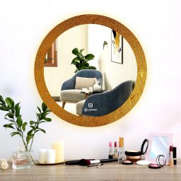 Round 24X24 Inch Touch Sensor UV Printed Design LED Mirror. Bathroom Mirror-5