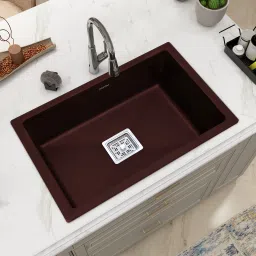 Kitchen Sink/Quartz Kitchen Sink/Sink for Kitchen/Single Bowl Sink (21x18 inch) Under Counter Basin-image-65