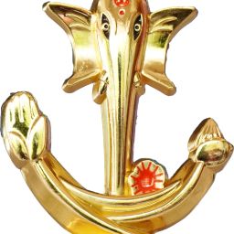 Decorative brass car dashboard idols fancy Ganesha Decorative Showpiece - 6 cm-image-62