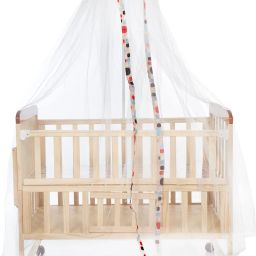 Swinging Wooden Baby Cradle with Mosquito Net Cot-image-38