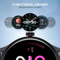 boAt Lunar Vista Smartwatch with Bluetooth Calling (38.60mm HD Display, IP67 Splash Resistant, Metal Silver Strap) image 3