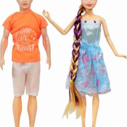 Couple Doll Set for Kids, Movable Cen (Man) and Full Foldable & Long Hair Doll-image-16