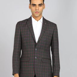 Men Checkered Single Breasted Formal Blazer-image-69