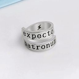 Harry Potter Spell Expecto Patronum Twisted Ring Alloy Silver Plated Ring-image-45