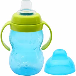BPA Free Anti-Spill Soft Silicone Spout Baby Sipper Cup with Twin Handle- 250ml-11