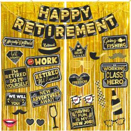 Happy Retirement Props,Retirement Banner, Retirement Decorations Items(FP5460) Photo Booth Board-image-87