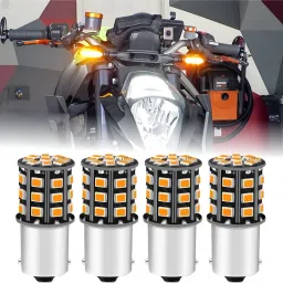 moto genius Front, Rear Hazard Indicator Flasher / 360 LED Light Bulb/Pattern Changer Switch Indicator Light Motorbike LED (12 V, 12 W) image 2