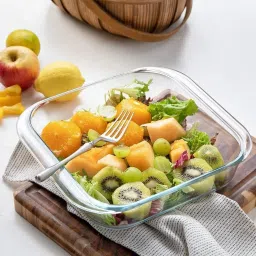 Glass Serving Bowl Borosilicate Glass Square Baking Dish Microwave Oven Safe 900ML-12