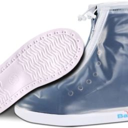 Reusable Women Men PVC Rubber Sole Overshoes Galoshes Protectors for shoes Polyresin White Boots Shoe Cover-image-57