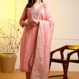 new ethnic 4 you Embroidered Kurta, Salwar & Dupatta Set-picture-4