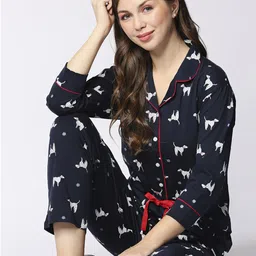I like me Women Navy Blue Self Design-image-93
