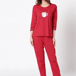 Zeyo Women Red Self Design-picture-28