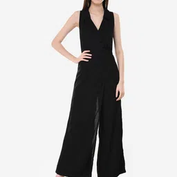 V&M Women Black Solid Basic Jumpsuit-image-27