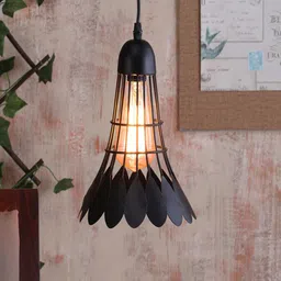 MFD HOME FURNISHING Black & Transparent Iron Quirky Pendent Light-image-25