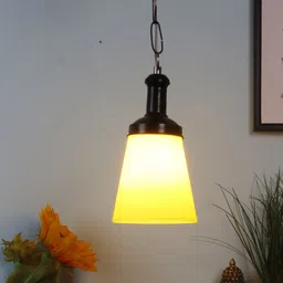 MFD HOME FURNISHING Yellow & Black Iron Quirky Hanging Light-image-41