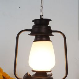 MFD HOME FURNISHING Black & White Iron Quirky Hanging Lantern-image-87