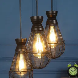 MFD HOME FURNISHING Black & Gold-Toned Iron Contemporary Cluster Lights-image-40