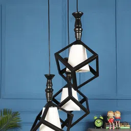MFD HOME FURNISHING Black & White Iron Contemporary Cluster Light-image-16