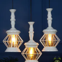 MFD HOME FURNISHING White & Gold-Toned Iron Quirky Cluster Lights-image-9